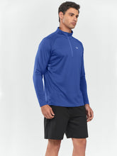 Load image into Gallery viewer, NORTHYARD Men's Quarter Zip Pullover – Long Sleeve Moisture-Wicking Running Shirt with UPF 50+ in Dark Blue
