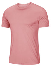 Load image into Gallery viewer, Dry Fit Shirts Men Workout Shirts Summer UPF 50 Shirts Rash Guards Shirts Moisture Wicking Running T-Shirt Outdoor Tshirts Grey Pink
