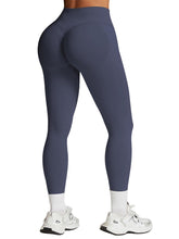 Load image into Gallery viewer, Impact Leggings for Women Seamless Workout Yoga Pants Hidden Scrunch Butt Tummy Control Gym Leggings Mid Low Waist 25" Slate Gray
