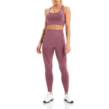 Load image into Gallery viewer, WodoWei Women 2 Piece Workout Outfits Sports Bra Seamless Leggings Yoga Gym Activewear Set (YO611-red Wine)
