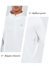 Load image into Gallery viewer, NORTHYARD Men's Quarter Zip Pullover – Long Sleeve Moisture-Wicking Running Shirt with UPF 50+ in White

