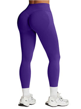 Load image into Gallery viewer, Impact Leggings for Women Seamless Workout Yoga Pants Hidden Scrunch Butt Tummy Control Gym Leggings Mid Low Waist 25" Dark Indigo
