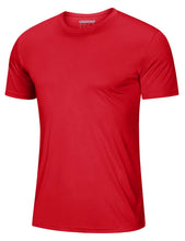 Load image into Gallery viewer, MAGCOMSEN Men's UPF 50+ Short Sleeve Dry-Fit T-Shirt – Lightweight Quick Dry Athletic Tee | Tomato
