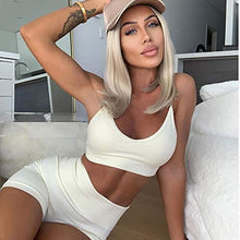 Load image into Gallery viewer, Women Seamless Yoga Set 2 Piece Workout Sport Bra with High Waist Shorts Legging Outfit Tracksuit.JNINTH (Leopard Blue)
