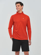 Load image into Gallery viewer, NORTHYARD Men's Quarter Zip Pullover – Long Sleeve Moisture-Wicking Running Shirt with UPF 50+ in Red
