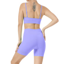 Load image into Gallery viewer, Women Seamless Yoga Set 2 Piece Workout Sport Bra with High Waist Shorts Legging Outfit Tracksuit.JNINTH (Lavender Purple)
