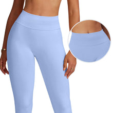 Load image into Gallery viewer, Impact Leggings for Women Seamless Workout Yoga Pants Hidden Scrunch Butt Tummy Control Gym Leggings Mid Low Waist 25" Ice Blue
