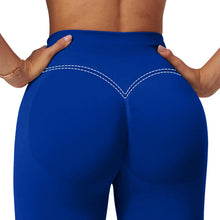 Load image into Gallery viewer, Impact Leggings for Women Seamless Workout Yoga Pants Hidden Scrunch Butt Tummy Control Gym Leggings Mid Low Waist 25" Deep Sea
