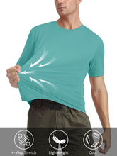 Load image into Gallery viewer, MAGCOMSEN Men's UPF 50+ Short Sleeve T-Shirt – Lightweight Moisture Wicking Gym &amp; Running Shirt | Grey Green
