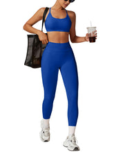 Load image into Gallery viewer, Impact Leggings for Women Seamless Workout Yoga Pants Hidden Scrunch Butt Tummy Control Gym Leggings Mid Low Waist 25" Deep Sea
