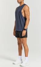 Load image into Gallery viewer, Project Titan Men's Drop Arm Tank Top – Cut Off Sleeveless Gym Shirt for Weightlifting &amp; Bodybuilding in Oxford Blue
