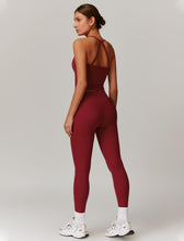 Load image into Gallery viewer, Womens Workout Sets Two Piece Seamless Stretch Cross Back Tank Top Matching Tummy Control High Waist Leggings Set 2 Piece For Women Gym Yoga Active Wear Outfits Athletic Work Out Clothes Burgundy
