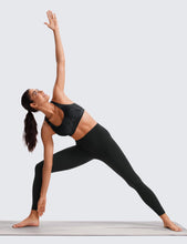 Load image into Gallery viewer, CRZ YOGA Women's Strappy Sports Bras Fitness Workout Padded Yoga Criss Cross Back Cami Black Tie Dye Flowers
