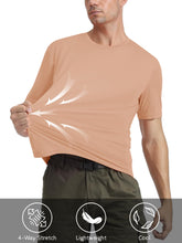 Load image into Gallery viewer, Mens Short Sleeve T Shirts Dry Fit Shirts Summer T Shirts UV Protection UPF 50 Shirts Athletic Active T-Shirt Apricot
