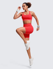 Load image into Gallery viewer, CRZ YOGA Women's Strappy Sports Bras Fitness Workout Padded Yoga Criss Cross Back Cami Crimson
