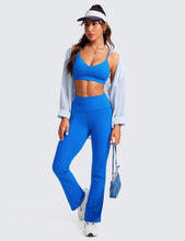 Load image into Gallery viewer, CRZ YOGA Butterluxe V-Neck Sports Bras for Women - Adjustable Thin Straps Padded Yoga Top Basic Wireless Camisole Sparkle Blue

