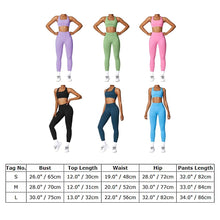 Load image into Gallery viewer, ABOCIW Womens Seamless Workout Sets V Back Scrunch Lifting High Waist Leggings Cross Back Strappy Sports Bra 2 Piece Matching Yoga Gym Sets Y-Navy Blue
