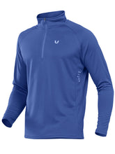 Load image into Gallery viewer, NORTHYARD Men's Quarter Zip Pullover – Long Sleeve Moisture-Wicking Running Shirt with UPF 50+ in Dark Blue
