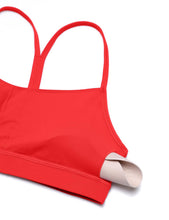 Load image into Gallery viewer, CRZ YOGA Butterluxe Womens Y Back Sports Bra - Padded Racerback Low Impact Spaghetti Thin Strap Workout Yoga Top Deep Red
