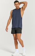 Load image into Gallery viewer, Project Titan Men's Drop Arm Tank Top – Cut Off Sleeveless Gym Shirt for Weightlifting &amp; Bodybuilding in Oxford Blue
