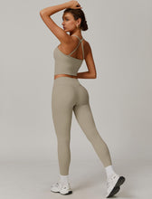 Load image into Gallery viewer, Womens Workout Sets Two Piece Seamless Stretch Cross Back Tank Top Matching Tummy Control High Waist Leggings Set 2 Piece For Women Gym Yoga Active Wear Outfits Athletic Work Out Clothes Light Brown
