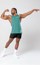 Load image into Gallery viewer, Project Titan Men's Drop Arm Tank Top – Cut Off Sleeveless Gym Shirt for Weightlifting &amp; Bodybuilding in Teal Green
