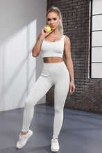 Load image into Gallery viewer, QINSEN Yoga Outfit for Women Seamless 2 Piece Workout Sport Bra High Waist Leggings Sets Beige
