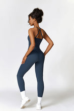 Load image into Gallery viewer, Womens Workout Sets Two Piece Seamless Stretch Cross Back Tank Top Matching Tummy Control High Waist Leggings Set 2 Piece For Women Gym Yoga Active Wear Outfits Athletic Work Out Clothes Dark Blue
