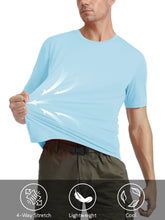Load image into Gallery viewer, Workout Shirts for Men Short Sleeve T Shirts Moisture Wicking UPF 50 Sun Protection Running Workout Shirts Lake Blue
