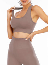 Load image into Gallery viewer, NOVA ACTIVE Workout Sets for Women 2 Piece High Waisted Seamless Leggings with Padded Stretchy Sports Bra Sets Yoga Outfit Jogging Gym Clothes(NA007L- Lotus root purple)

