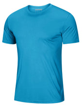 Load image into Gallery viewer, Mens Sun Shirts Quick Dry T-Shirt Short Sleeve Running Shirt Sun Protection UPF 50 Summer Crew Neck UV Shirts Blue Green
