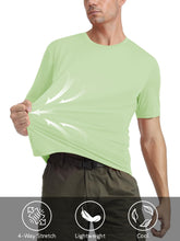 Load image into Gallery viewer, MAGCOMSEN Men's UPF 50+ Short Sleeve T-Shirt – Lightweight Quick Dry Running Shirt | Light Green

