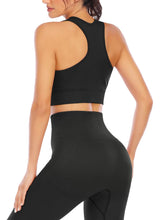 Load image into Gallery viewer, Workout Sets for Women 2 Piece High Waisted Seamless Leggings with Padded Stretchy Sports Bra Sets Yoga Outfit Jogging Gym Clothes(NA007S- Black)
