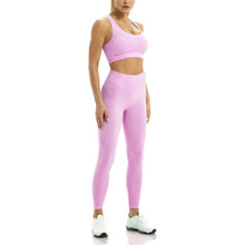 Load image into Gallery viewer, WodoWei Women 2 Piece Workout Outfits Sports Bra Seamless Leggings Yoga Gym Activewear Set(YO610-Sorbet Pink Marl)
