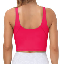 Load image into Gallery viewer, Women’s Longline Sports Bra Wirefree Padded Medium Support Yoga Bras Gym Running Workout Tank Tops(Magenta)
