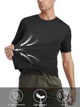 Load image into Gallery viewer, MAGCOMSEN Men's Athletic Short Sleeve Summer T-Shirt - Dry Fit &amp; Ultra Lightweight with UV Protection, Black, US Medium
