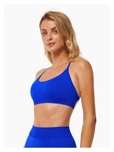 Load image into Gallery viewer, ABOCIW Seamless V Back Scrunch Butt Lifting High Waist Biker Shorts for Women Cross Back Sports Bra Womens Workout Sets 2 Piece Yoga Gym Outfits Royal Blue
