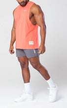 Load image into Gallery viewer, Project Titan Men's Icon Drop Arm Tank Top – Cut Off Sleeveless Gym Shirt for Weightlifting &amp; Bodybuilding in Sunset Coral
