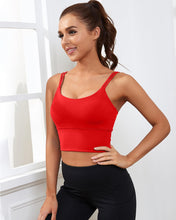 Load image into Gallery viewer, Everrysea Longline Sports Bra for Women Padded Workout Tank Tops Built in Bras Strappy Yoga Corp Top Camisole
