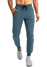 Load image into Gallery viewer, Pudolla Men's Lightweight Tapered Jogger Pants with Zip Pockets – Quick-Dry Athletic Running Joggers in Blue Purple
