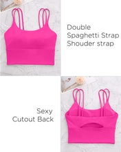 Load image into Gallery viewer, Everrysea Longline Sports Bra for Women Padded Workout Tank Tops Built in Bras Strappy Yoga Corp Top Camisole
