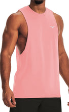 Load image into Gallery viewer, Project Titan Men's Drop Arm Tank Top – Loose Fit Cut Off Sleeveless Gym Shirt for Weightlifting &amp; Training in Salmon Pink
