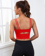 Load image into Gallery viewer, Everrysea Longline Sports Bra for Women Padded Workout Tank Tops Built in Bras Strappy Yoga Corp Top Camisole
