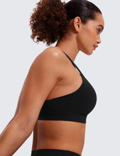 Load image into Gallery viewer, CRZ YOGA Women's Strappy Sports Bras Fitness Workout Padded Yoga Criss Cross Back Cami Black
