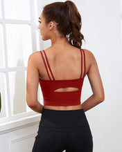 Load image into Gallery viewer, Everrysea Longline Sports Bra for Women Padded Workout Tank Tops Built in Bras Strappy Yoga Corp Top Camisole
