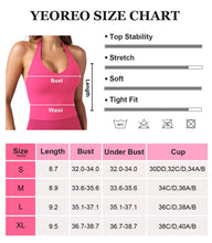 Load image into Gallery viewer, YEOREO Women's Halter Crop Top V Neck Workout Going Out Tank Top Hazel Padded Sleeveless Backless Trendy Summer Camisole Rose
