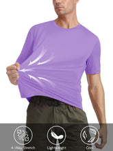 Load image into Gallery viewer, MAGCOMSEN Men's UPF 50+ Short Sleeve T-Shirt – Lightweight Moisture Wicking Gym &amp; Running Shirt | Light Purple

