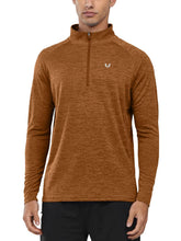 Load image into Gallery viewer, NORTHYARD Men's Long Sleeve Quarter Zip Running Shirt – Moisture Wicking Athletic Pullover | Orangeheather
