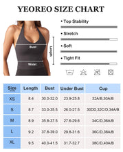 Load image into Gallery viewer, YEOREO Women's Halter Crop Top V Neck Workout Going Out Tank Top Hazel Padded Sleeveless Backless Trendy Summer Camisole Dark Gray
