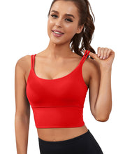 Load image into Gallery viewer, Everrysea Longline Sports Bra for Women Padded Workout Tank Tops Built in Bras Strappy Yoga Corp Top Camisole
